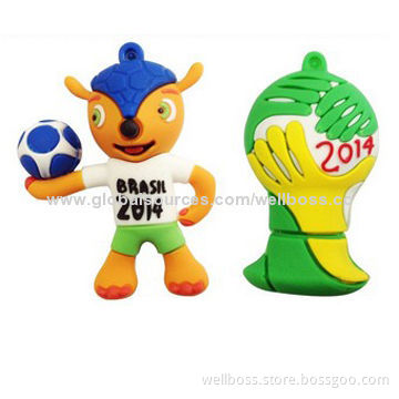 2014 Brazilian World Cup Mascot USB Flash Drive for Promotion Welcome, OEM Order Factory Price
